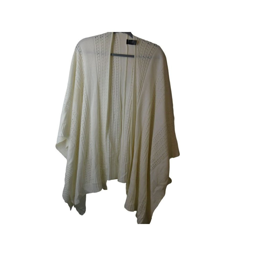 Woman East Fifth  OS Fashion Wrap Cream Color Open Knit